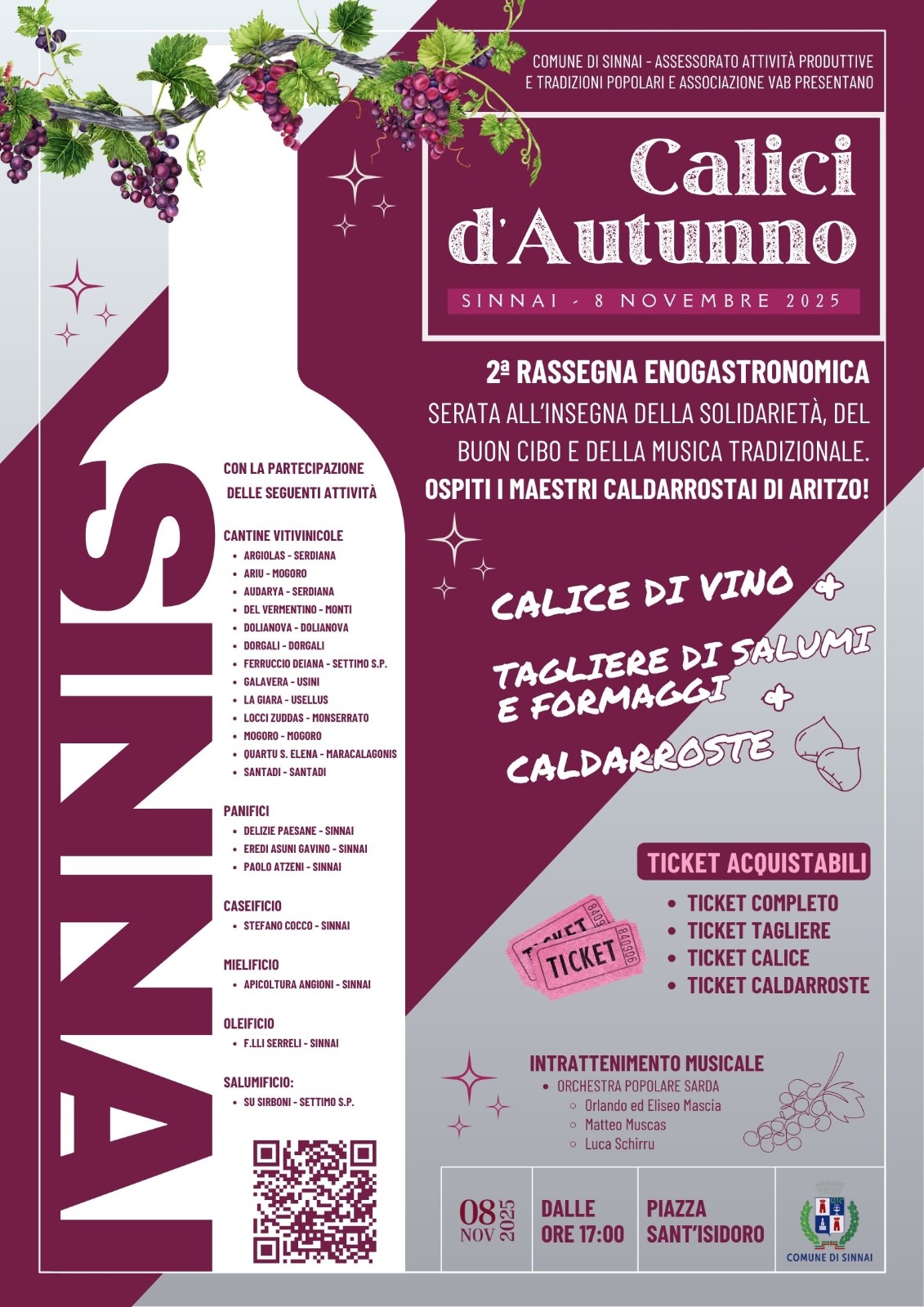 sinnai calicisinnai2025 Sinnai pronta a brindare con la seconda edizione di Calici d'Autunno